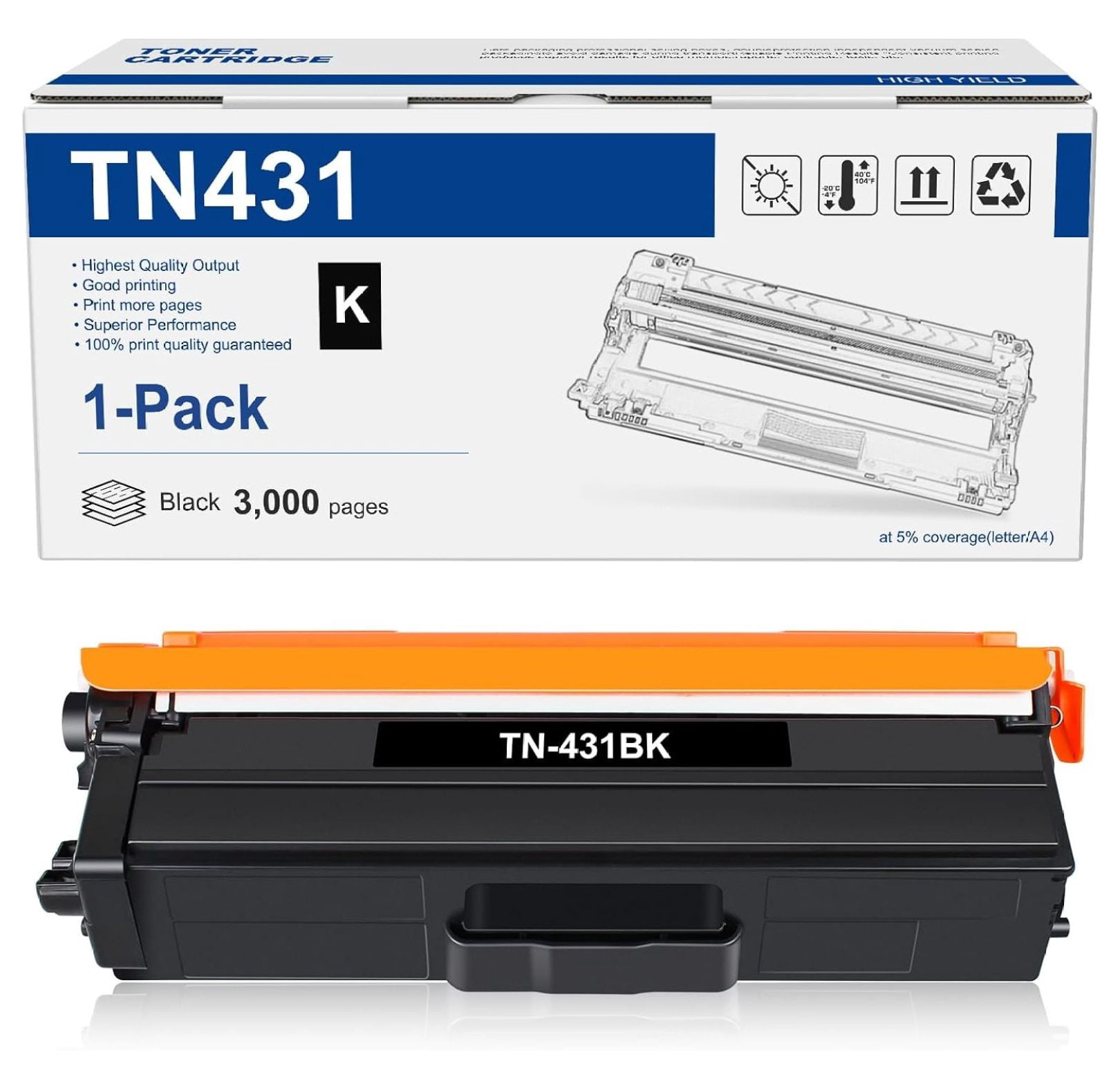TN433 TN-433 MFC L8900CDW - Cartucho De Tóner Compatible Con Brother TN433BK TN433 TN-433 MFC