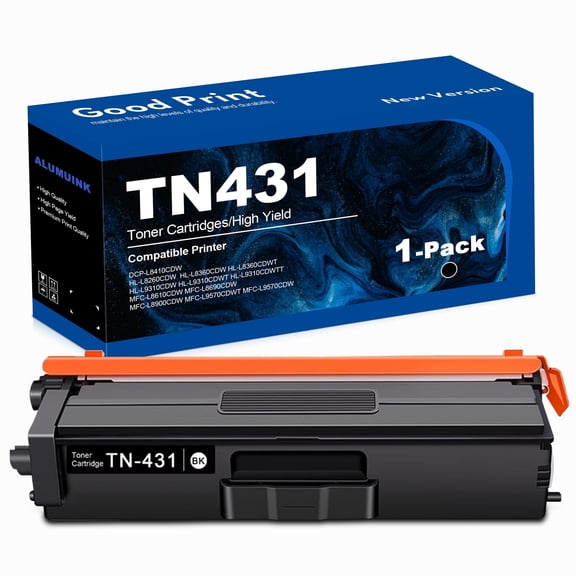TN431 Toner Cartridge 1 Pack Black Compatible for Brother TN-431 Toner for MFC-L8610CDW Printer