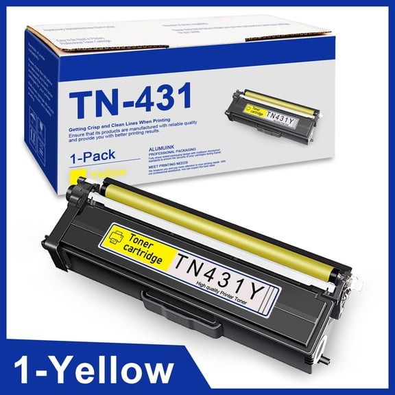 TN431 Toner Cartridge: 1 Pack Yellow TN431 Compatible for Brother TN-431 HL-L8360CDWT HL-L9310CDW Printer