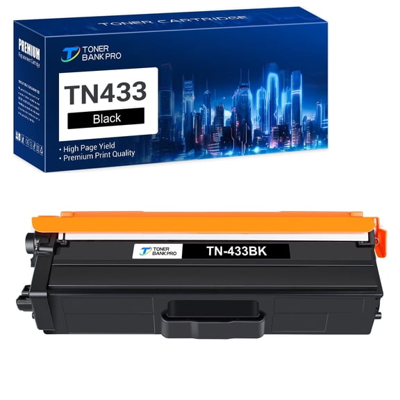 TN433 Compatible Toner Cartridge Replacement for Brother TN 433 TN-433BK High Yield (Black, 1-Pack)