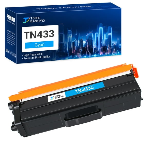 TN433 Compatible Toner Cartridge Replacement for Brother TN 433 TN-433C High Yield (Cyan, 1-Pack)