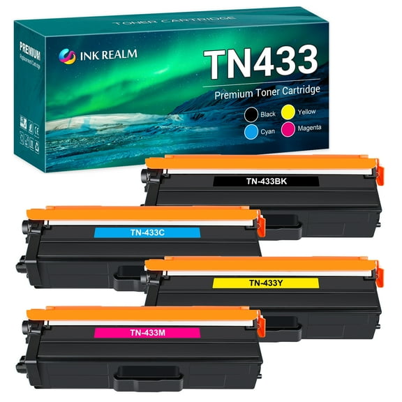 TN433 Compatible Toner Replacement for Brother TN433 TN-433BK TN-433C TN-433M TN-433Y MFC-L8900Cdw HL-L8360Cdw HL-L8260Cdw High Yield (Black, Cyan, Magenta, Yellow, 4-Pack)