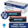 thumbnail image 1 of TN433 Toner Cartridge Cyan 2 Pack Compatible for Brother TN-433 Toner for HL-L8360CDW Printer, 1 of 6