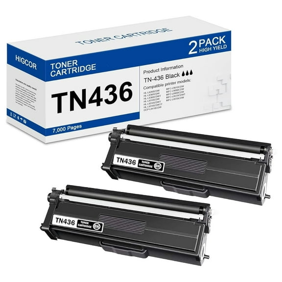 TN436BK TN-436 Black Super High Yield Toner Cartridge Replacement for TN 436 for HL-L8260CDW HL-L8360CDW DCP-L8410CDW MFC-L8610CDW Toner (2 Black)