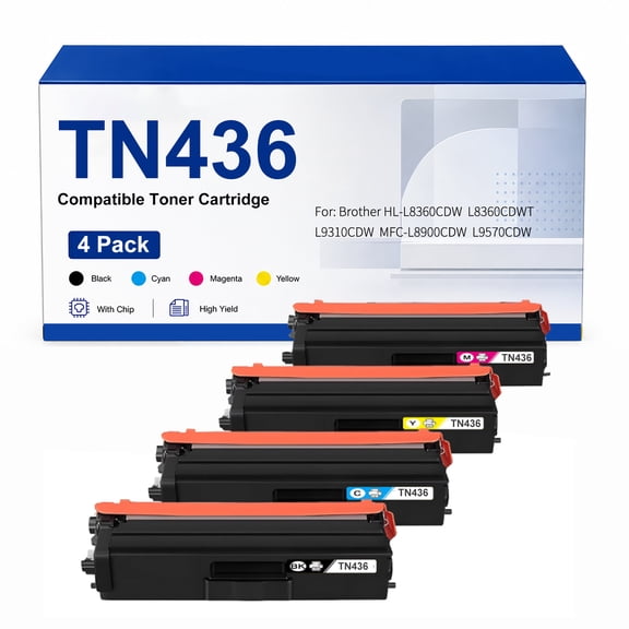TN436 Toner Compatible with Brother HLL8360CDW L8360CDWT
L9310CDW MFCL8900CDW L9570CDW Printer(4 Pack)