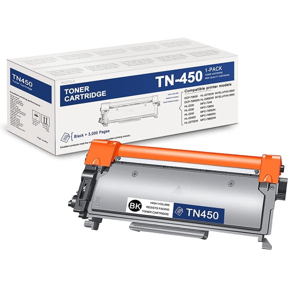 TN450 Black Toner Cartridge: Replacement for Brother TN450 Toner Used for HL-2270DW Printer Toner (1-Pack)
