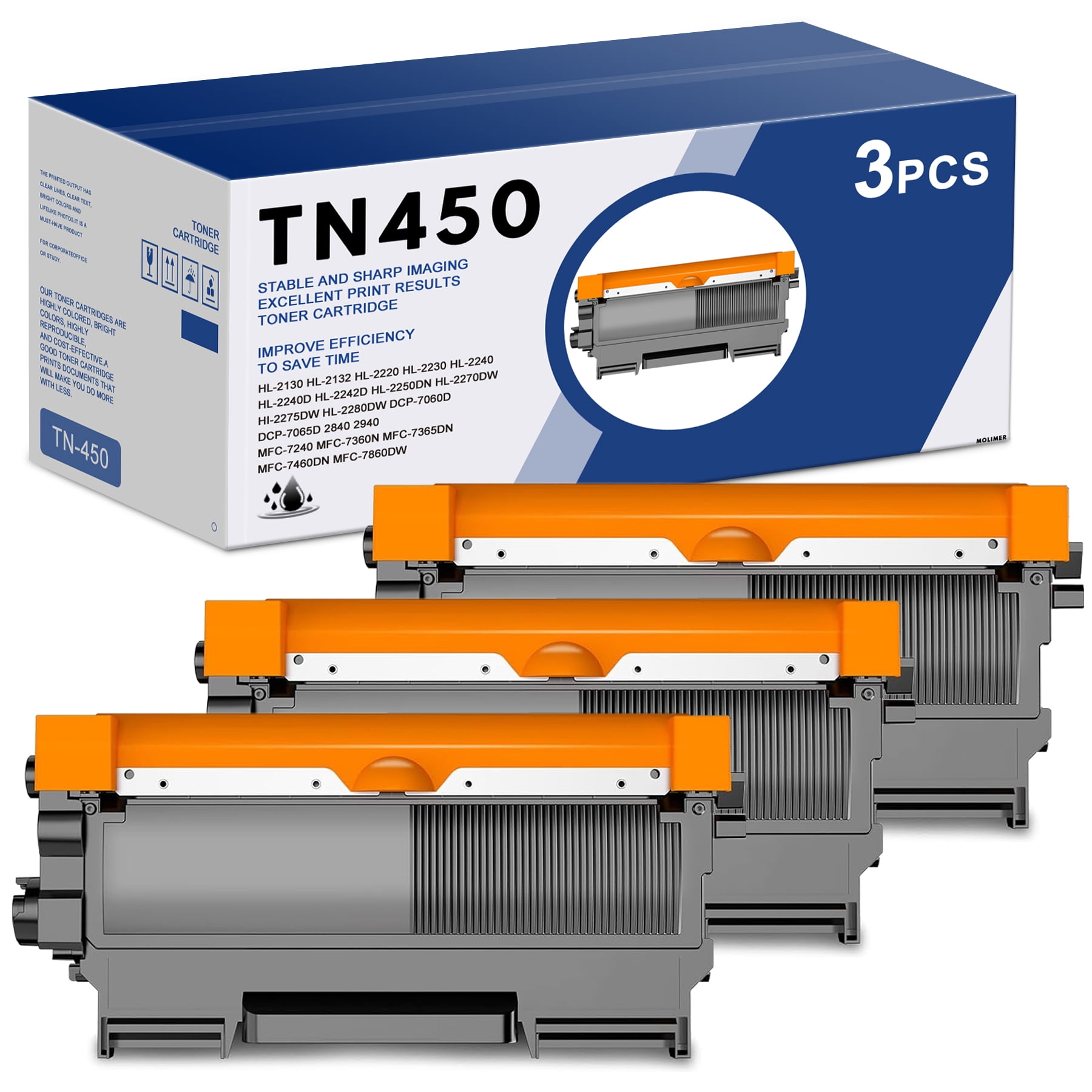 TN450 TN 450 High Yield Black Toner Cartridge Replacement for