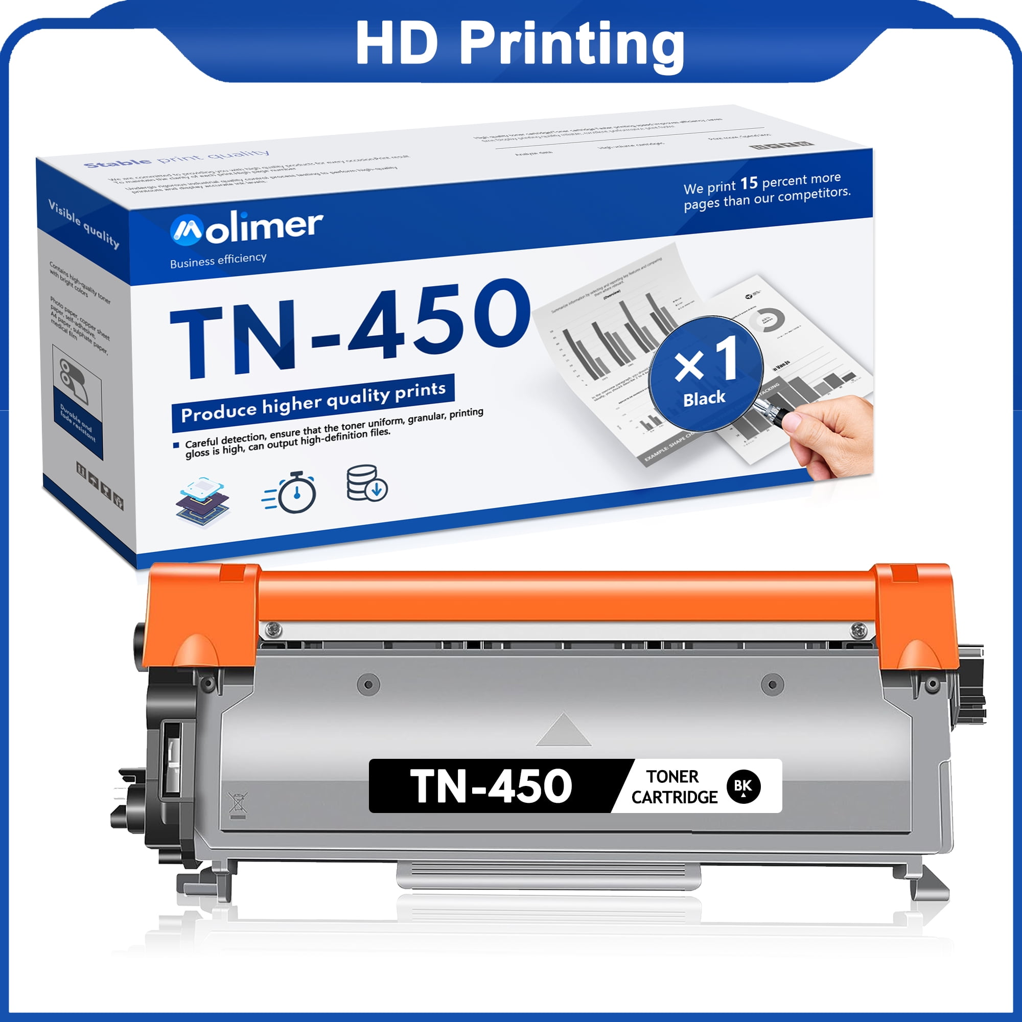 TN450 TN450 TN420 1 Pack Black High Yield Toner Cartridge Replacement