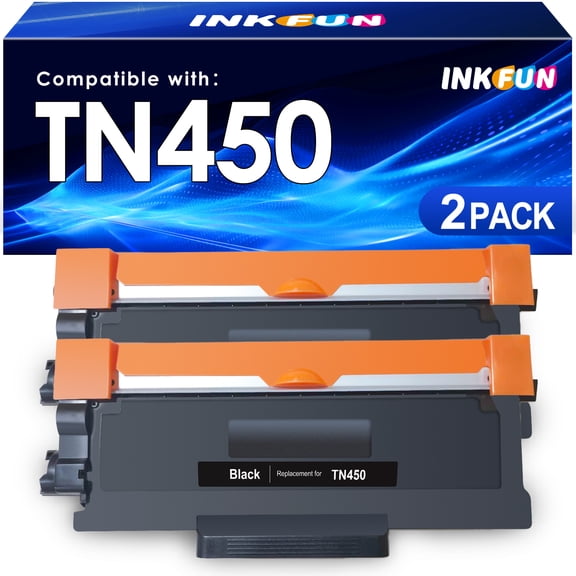 TN450 Toner Cartridge Compatible for Brother TN450 TN-450 TN420 for Brother Toner TN450 (2 Black