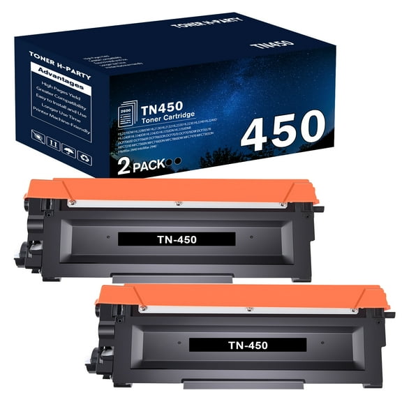 TN450 Toner Cartridge Compatible for Brother TN 450 TN-450 for Brother MFC-7860dw HL-2240 HL-2280DW HL-2270DW DCP-7065DN MFC-7360N Printer (Black, 2-Pack)