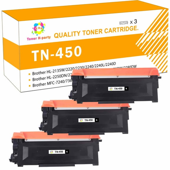 TN450 Toner Compatible for Brother TN-450 HL-2135W HL-2220 HL-2230 HL-2240 HL-2240L HL-2240D HL-2250DN HL-2250DNR HL-2270 HL-2270DW HL-2275DW HL-2280DW (Black, 3-Pack)