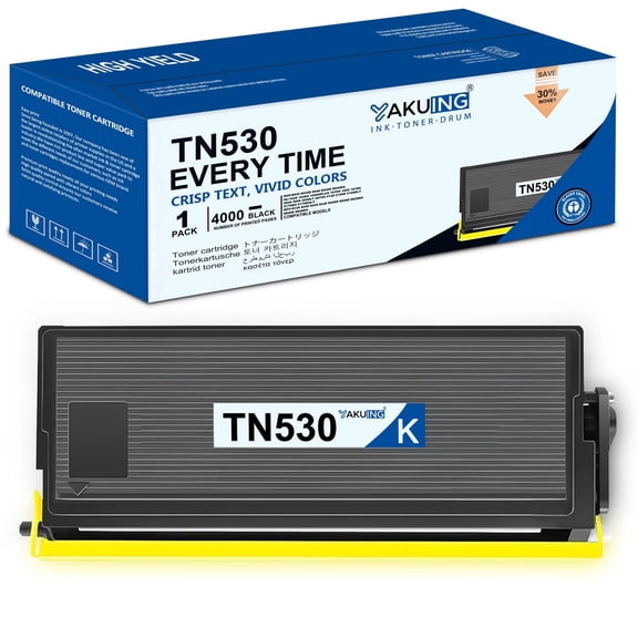 TN530 TN-530 Toner Cartridge Compatible for Brother TN530 High Yield Black Works with HL-1650 DCP-8020 MFC-8120 8220 [1-Pack, 4000 Pages Per Cartridge]