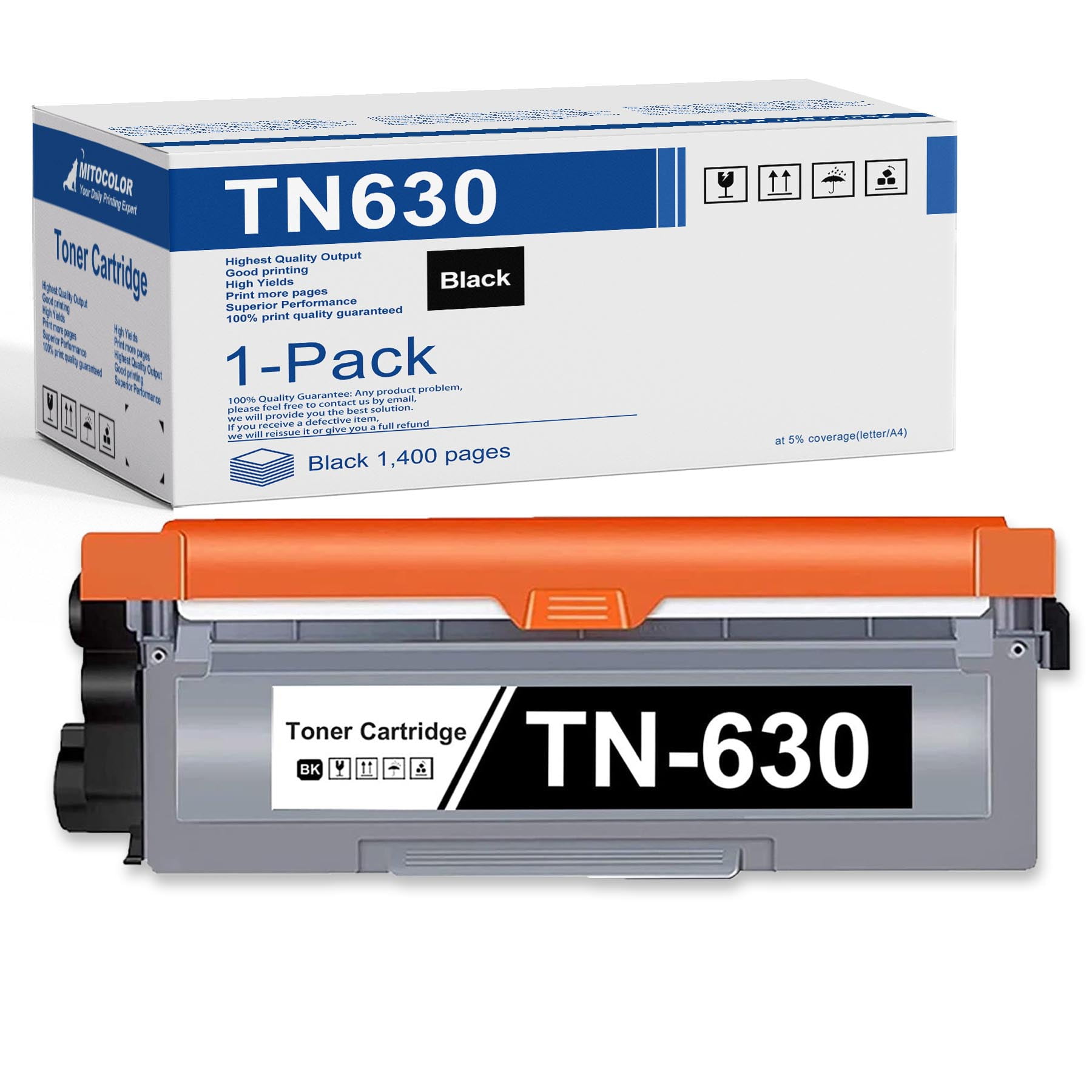 TN630 Black Toner Cartridge Replacement for Brother HLL2300D HLL2305W