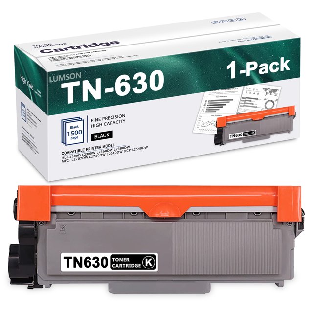 TN630 Black Toner Cartridge Replacement for Brother HLL2300D HLL2305W