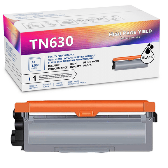 TN630 TN630 Toner Cartridge Black - Compatible 1 Pack Replacement for Brother TN-630 TN 630 TN630 Toner Use for HL-L2360DW HL-L2380DW MFC-L2680W MFC-L2685DW DCP-L2520DW Printer, High Yield