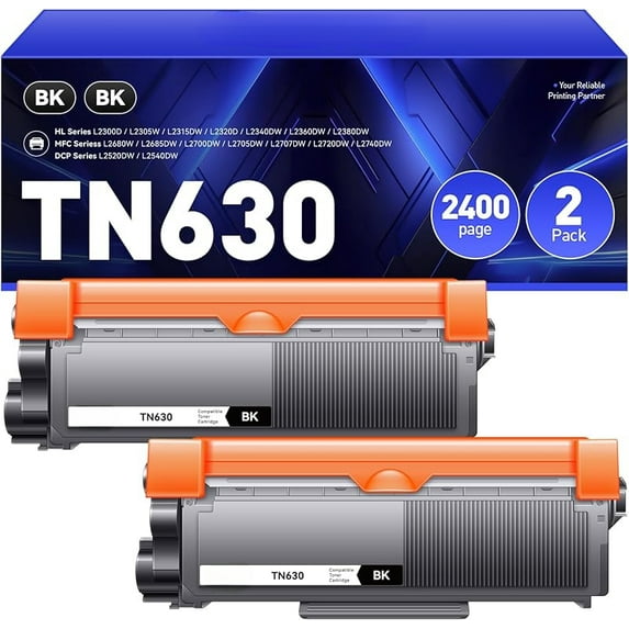 TN630 Toner Cartridge Replacement Compatible for Brother TN-630 TN660 TN-660 HL-L2380DW HL-L2320D HL-L2340DW DCP-L2540DW MFC-L2700DW MFC-L2720DW HL-L2300D HL-L2360DW MFC-L2740DW Printer Black