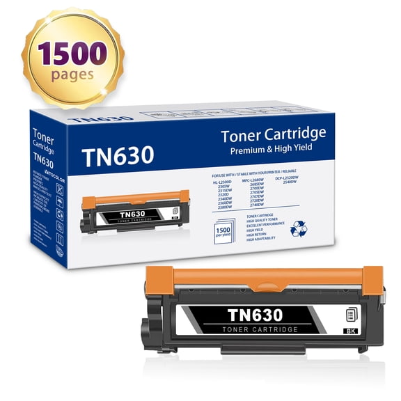 TN630 Toner Crtridge Replacement for Brother HL-L2300D Printer 1 Black