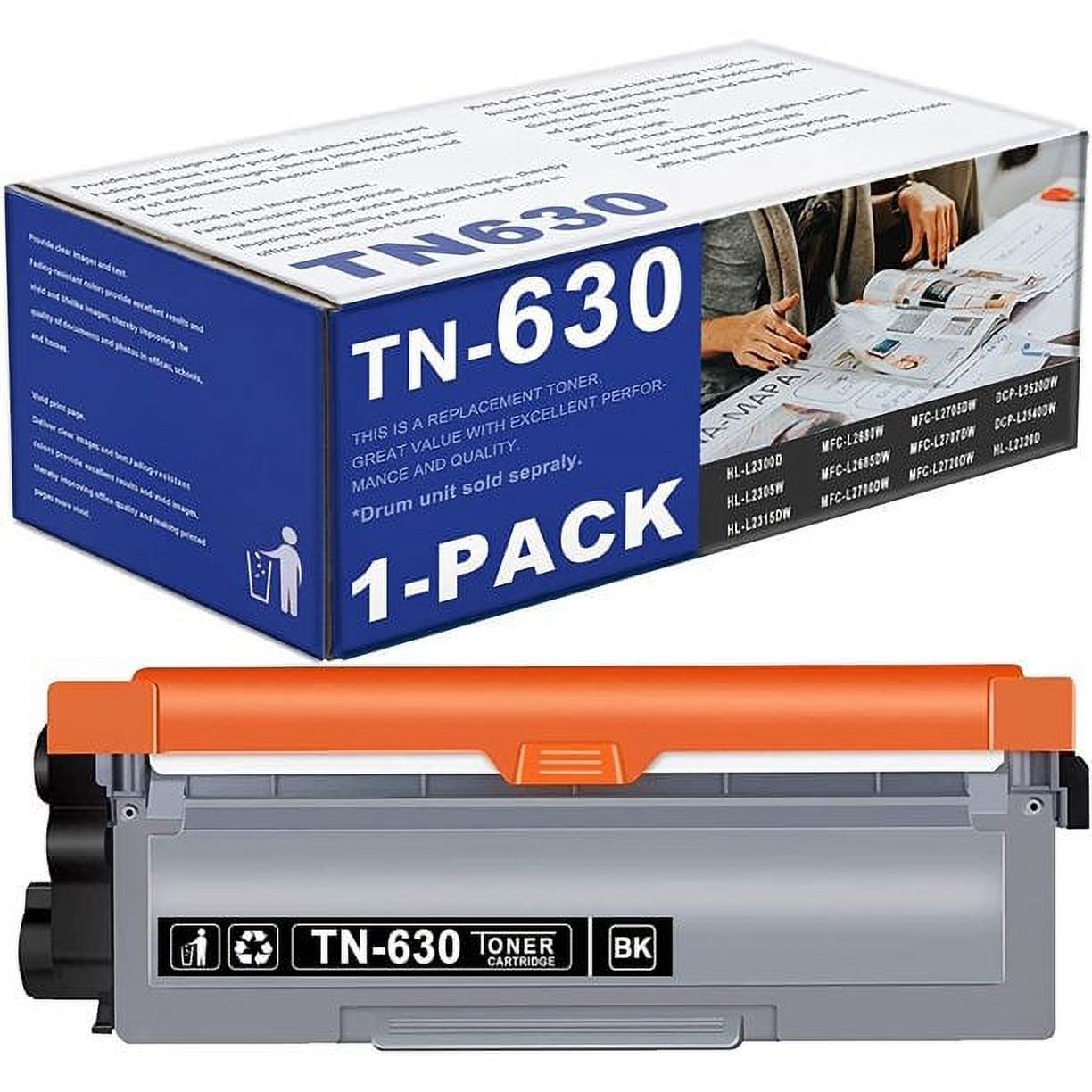 TN630 Toner Replacement for Brother HLL2300D HLL2305W Printer(Black,1