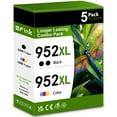 thumbnail image 1 of 952XL Ink 5-Pack Combo Pack (2BK/1C/1M/1Y) Compatible for HP 952 Ink Cartridges for OfficeJet 8702 OfficeJet Pro 7700 8210 8700 8730 8740 Printer, 1 of 8