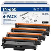 TN660 Toner Cartridge Compatible for Brother TN-660 TN 660 TN630 TN 630 MFC-L2700DW HL-L2300D HL-L2320D HL-L2340DW DCP-L2540DW DCP-L2520DW MFC-L2740DW DCP-L2680DW L8640DW Printer 4-Pack, Black