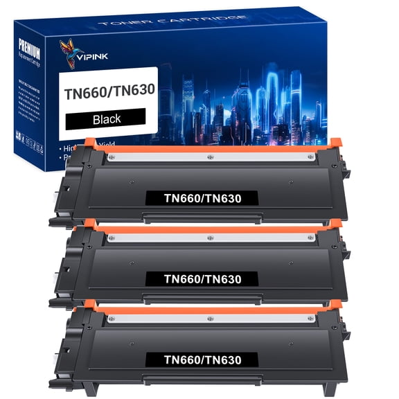 TN660 TN630 Toner Cartridge Compatible for Brother TN-660 TN660 TN630 TN-630 Use with HL-L2300D HL-L2380DW HL-L2320D HL-L2340DW MFC-L2700DW MFC-L2740DW DCP-L2540DW Printer (Black, 3-Pack)