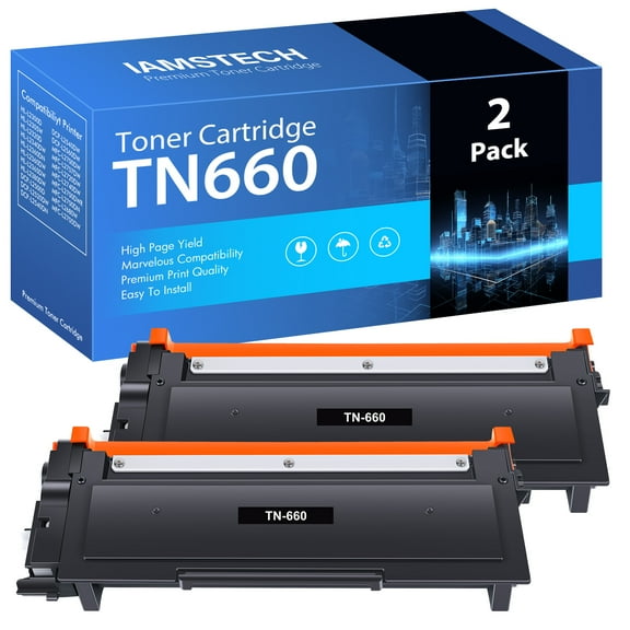 TN660 Toner Cartridge Compatible for Brother TN660 TN-660 TN630 MFC-L2700DW MFC-L2740DW HL-L2320D HL-L2340DW HL-L2380DW DCP-L2540DW Printer Ink (Black,2-Pack)