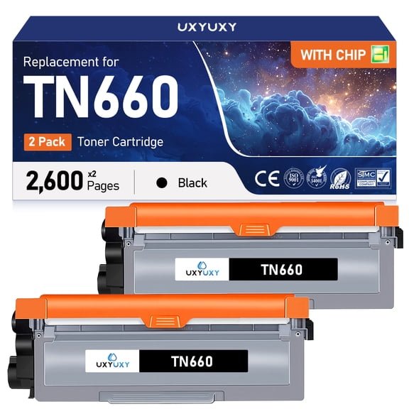 TN660 Toner Cartridge Compatible for Brother TN660 TN630 TN-660 TN-630 HL-L2300D HL-L2380DW HL-L2320D HL-L2340DW MFC-L2700DW MFC-L2740DW DCP-L2540DW Printer (Black, 2 Pack)
