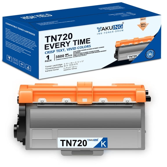 TN720 TN 720 Toner Cartridge Compatible for Brother TN720 High Yield Black Works with HL-5440D DCP-8110DN MFC-8710DW [ 1-Pack, 3500 Pages Per Cartridge ]