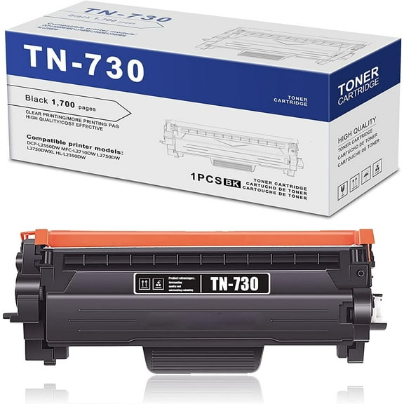 TN730 Black Toner Cartridge Compatible for Brother DCP-L2550DW MFC-L2710DW Printer Ink Cartridge