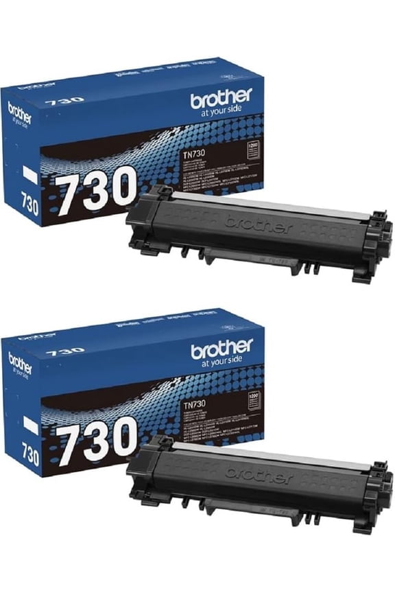 TN730 Brother Genuine TN730 Standard Yield Black Toner Cartridge 2-Pack, Approximately 1,200 page yield/cartridge
