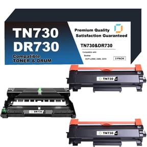 TN730 High Yield Toner Cartridge DR730 Drum Unit Replacement Compatible for Brother TN730&DR730 3 Pack to use with DCP-L2550DW, HL-L2350DW, HL-L2370DW, HL-L2390DW, MFC-L2710DW, MFC-L2750DW Printer