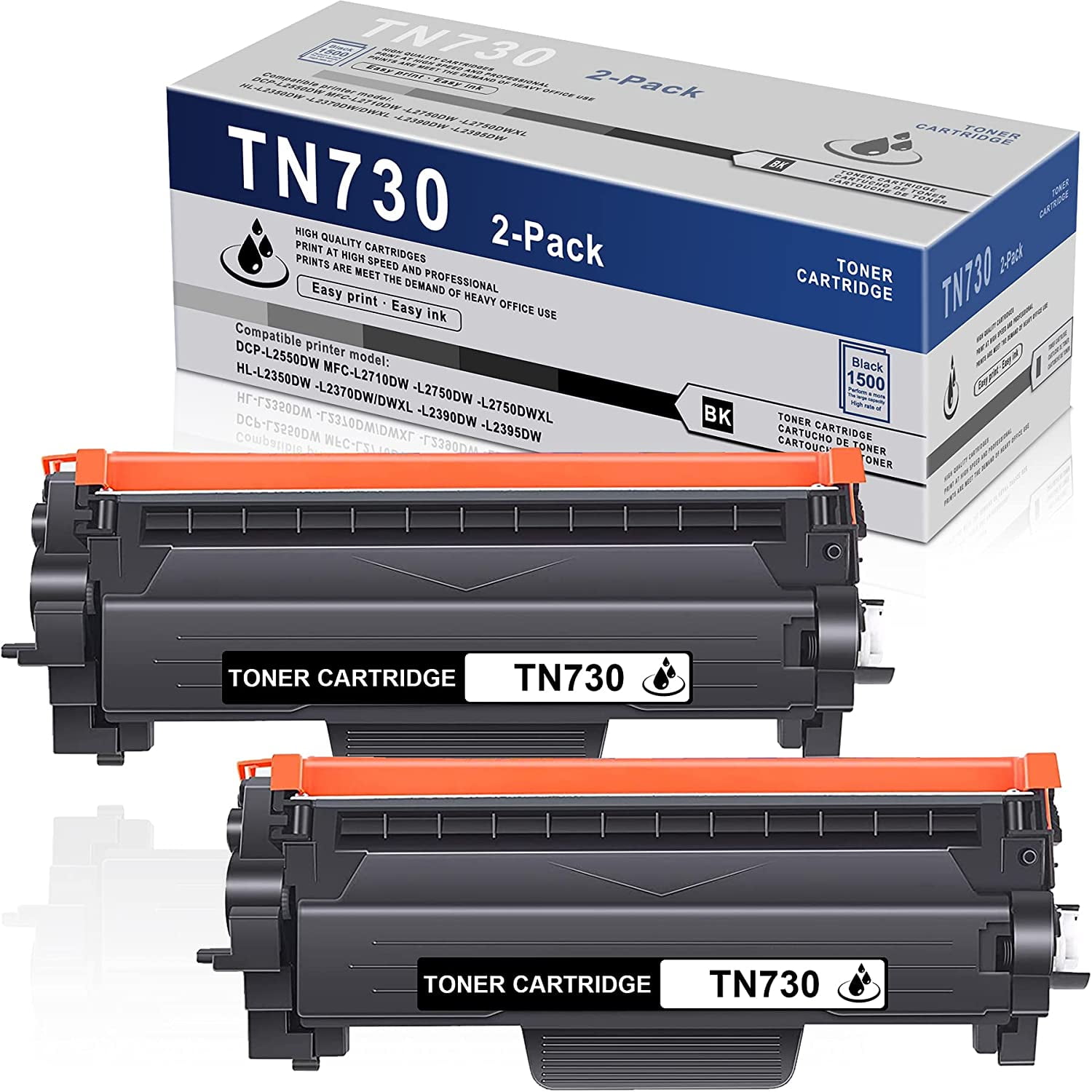 TN730 TN730 TN 730 Toner 2 Pack High Yield Black Compatible Toner