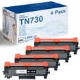 thumbnail image 1 of TN730 TN-730 Toner Cartridges Black 4 Pack Replacement for Brother TN730 MFC-L2710DW HL-L2395DW HL-L2350DW DCP-L2550DW MFC-L2750DW Printer, 1 of 7
