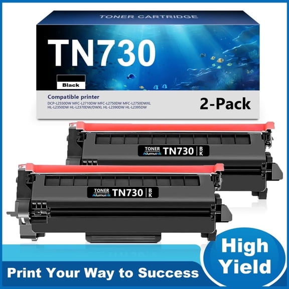 TN730 Toner Cartridge Replacement for Brother TN730 Toner for MFC-L2750DW MFC-L2750DWXL Printer 2 Pack Black