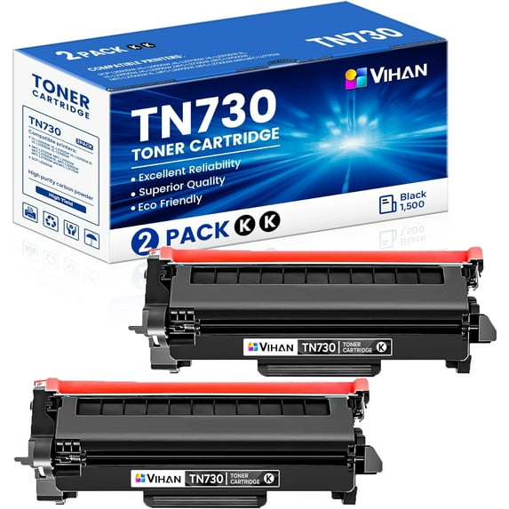 TN730 Toner Cartridges Black Replacement for Brother TN730 MFC-L2710DW HL-L2395DW HL-L2350DW DCP-L2550DW MFC-L2750DW Toner Printer (2 Pack)