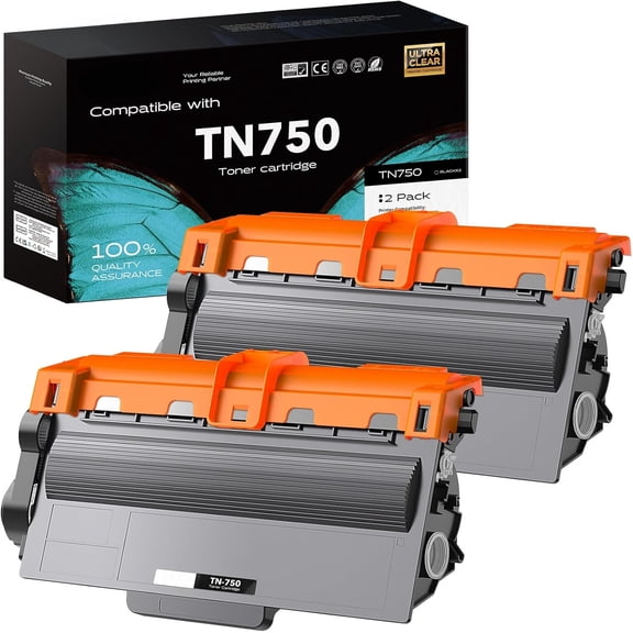 TN750 Toner Cartridges Replacement for Brother TN-750 TN-720 TN720 Compatible with HL-5470DW HL-5450DN HL-6180DW MFC-8710DW MFC-8950DW Printers(Black, 2 Pack)