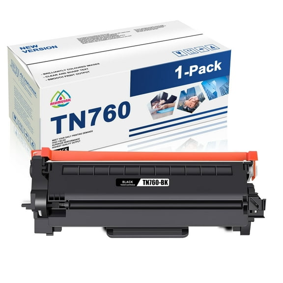 TN760 Black Toner Cartridge Compatible for Brother TN760 TN 760 Toner Cartridge Works for Brother MFC-L8610CDW HL-L2325DW HL-L2350DW MFC-L2717DW Printer