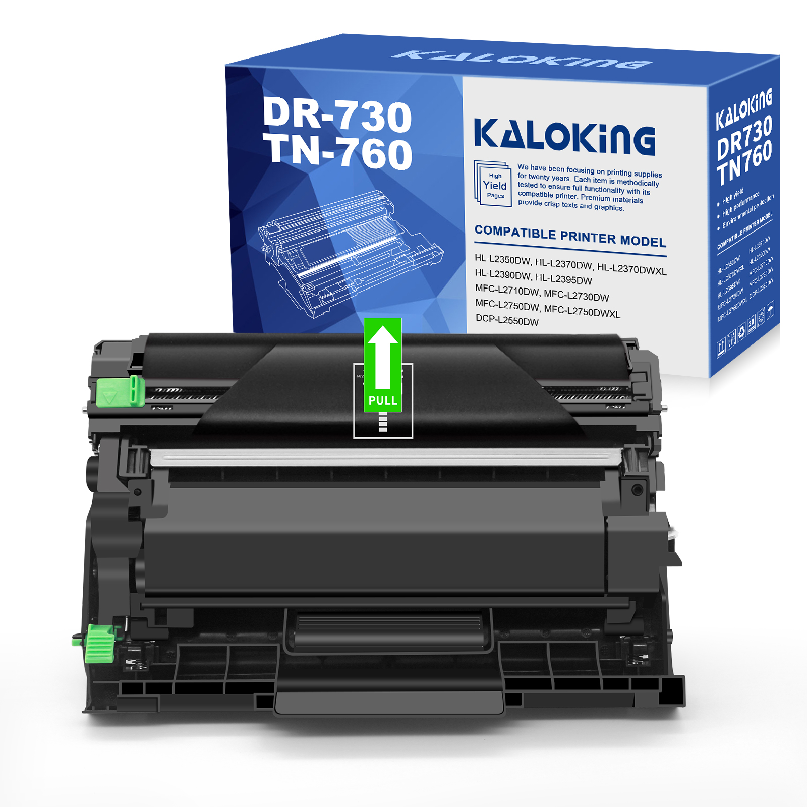 TN760 Black Toner Cartridge & DR730 Drum Unit, Replacement for Brother