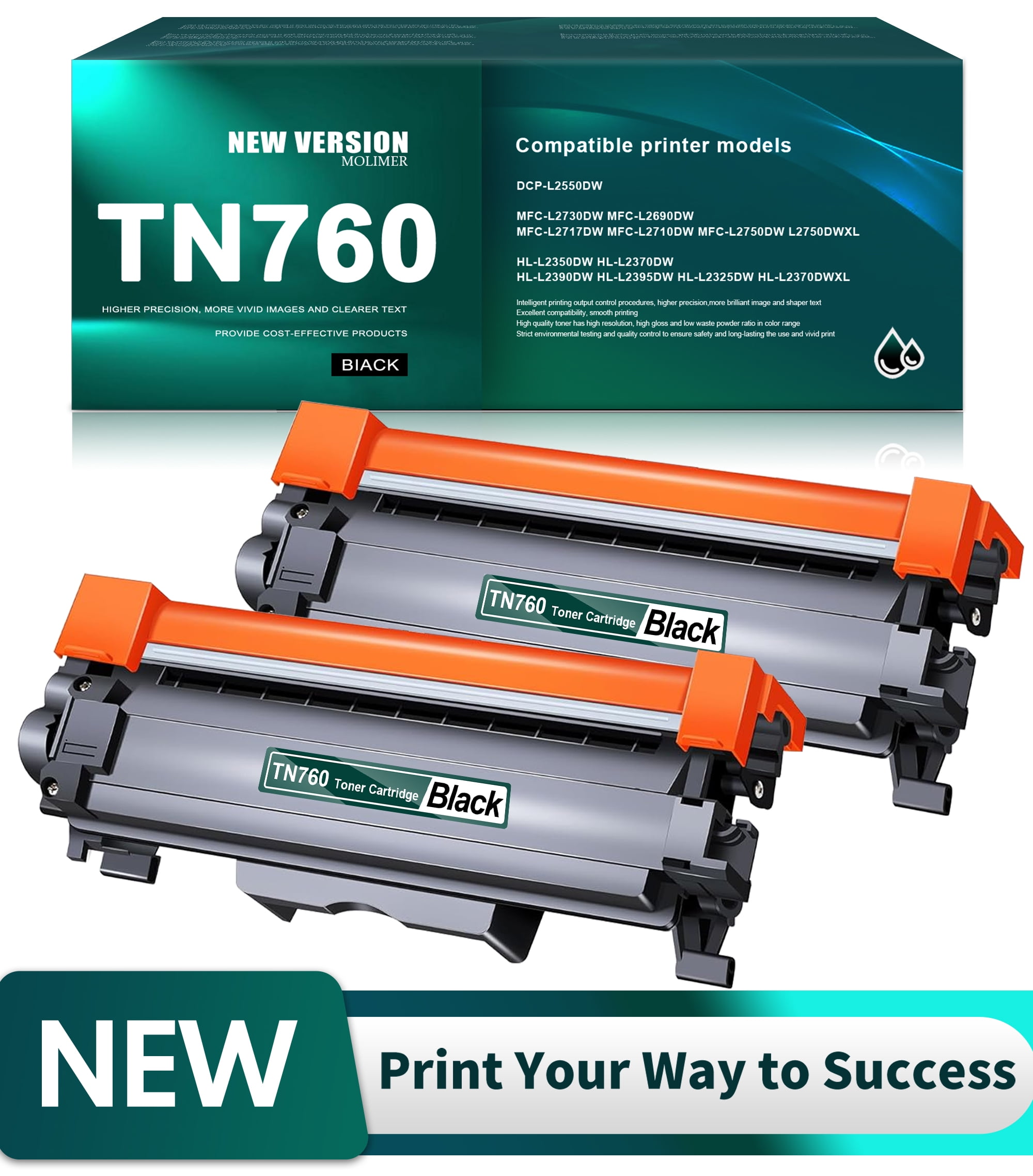 EZ Ink (TM Compatible Toner Cartridge Replacement for Brother TN760 TN 760  TN730 Compatible with DCP-L2550DW HL-L2350DW HLL2395DW HLL2390DW HL-L2370DW