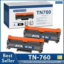 TN760 Black Toner Cartridge Replacement Compatible for Brother TN760 TN-760 TN730 (2 Black)