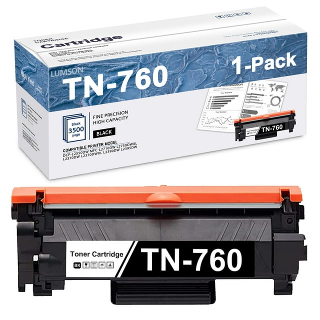 TN760 High Yield Toner 1 Pack Replacement for Brother HLL2350DW MFC