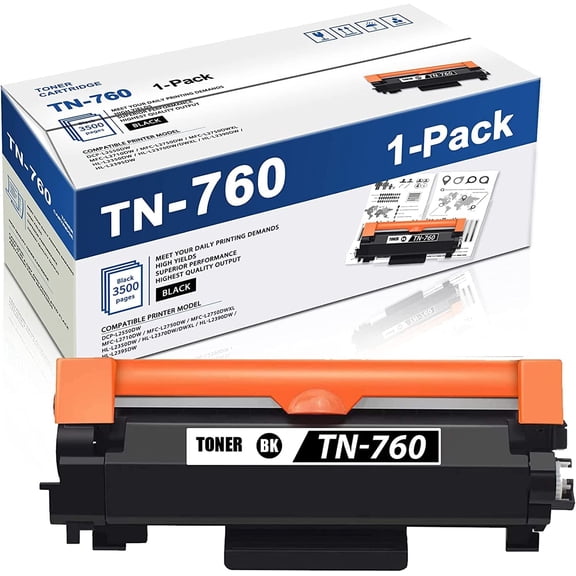 TN760 High Yield Toner Compatible for Brother MFC-L2710DW DCP-L2550DW HL-L2370DW Printer 1 Pack