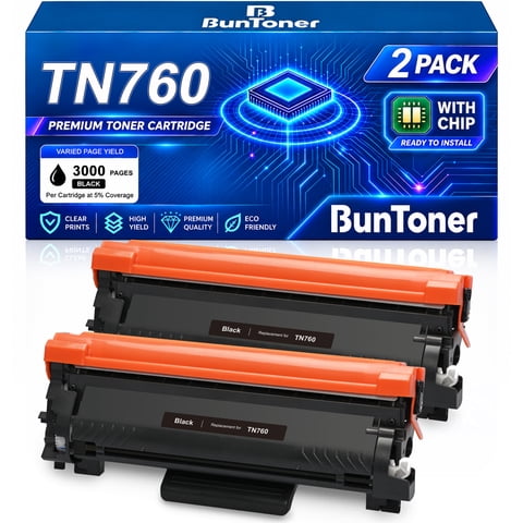 TN760 Toner Replacement for Brother TN760 Toner Cartridge for Brother Toner TN760 TN-760 TN730 TN-730 for MFC-L2710DW DCP-L2550DW MFC-L2750DW HL-L2370DW HL-L2350DW Printer (2 Pack)