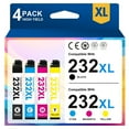 thumbnail image 1 of 232XL Ink Cartridges Compatible for Epson 232XL 232 T232 Ink for Workforce WF-2930 WF-2950 Expression XP-4200 XP-4205 Printer (Black,Cyan,Magenta,Yellow, 4-Pack), 1 of 7