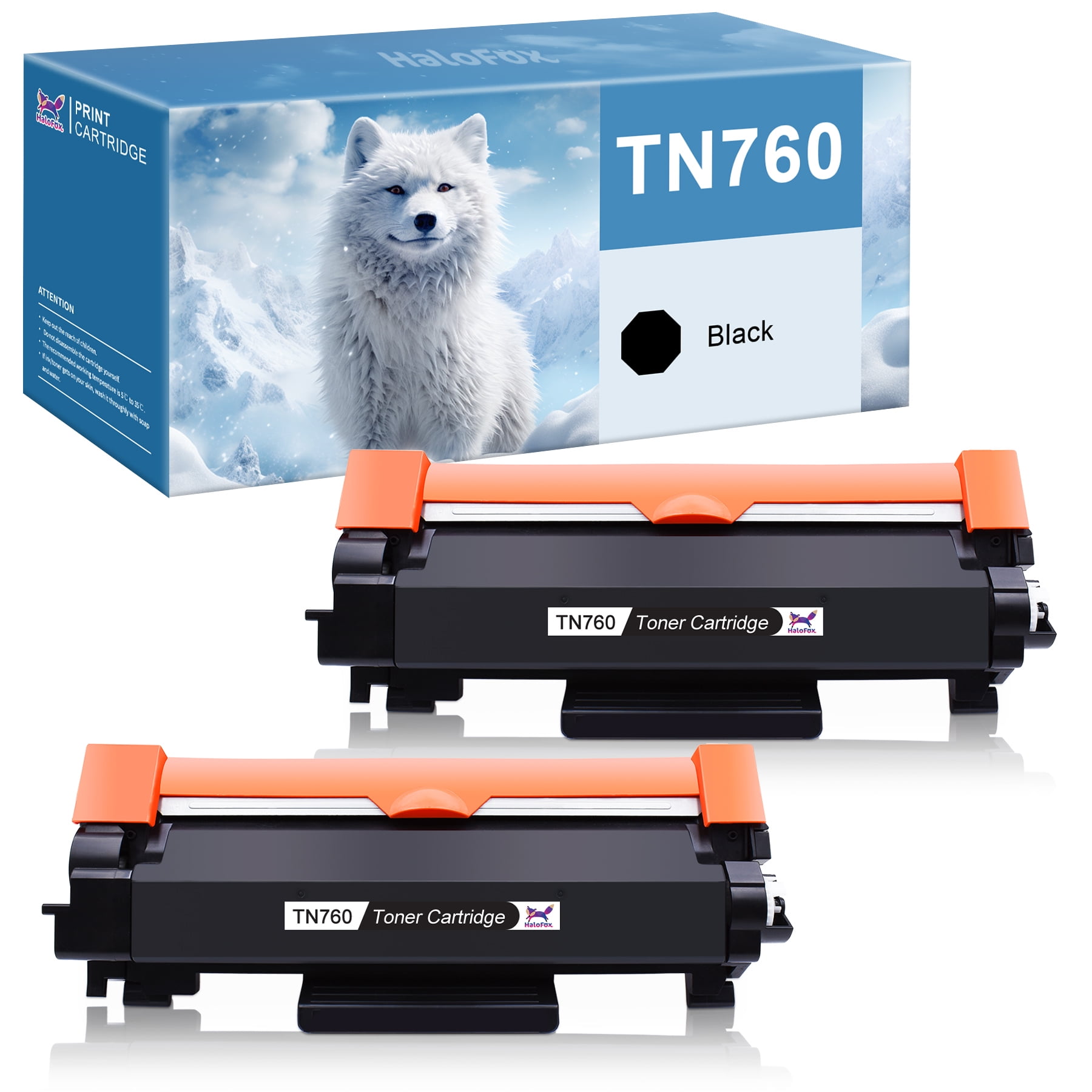 TN730/TN760 Toner: 2 Pack High Yield Black Compatible Toner
