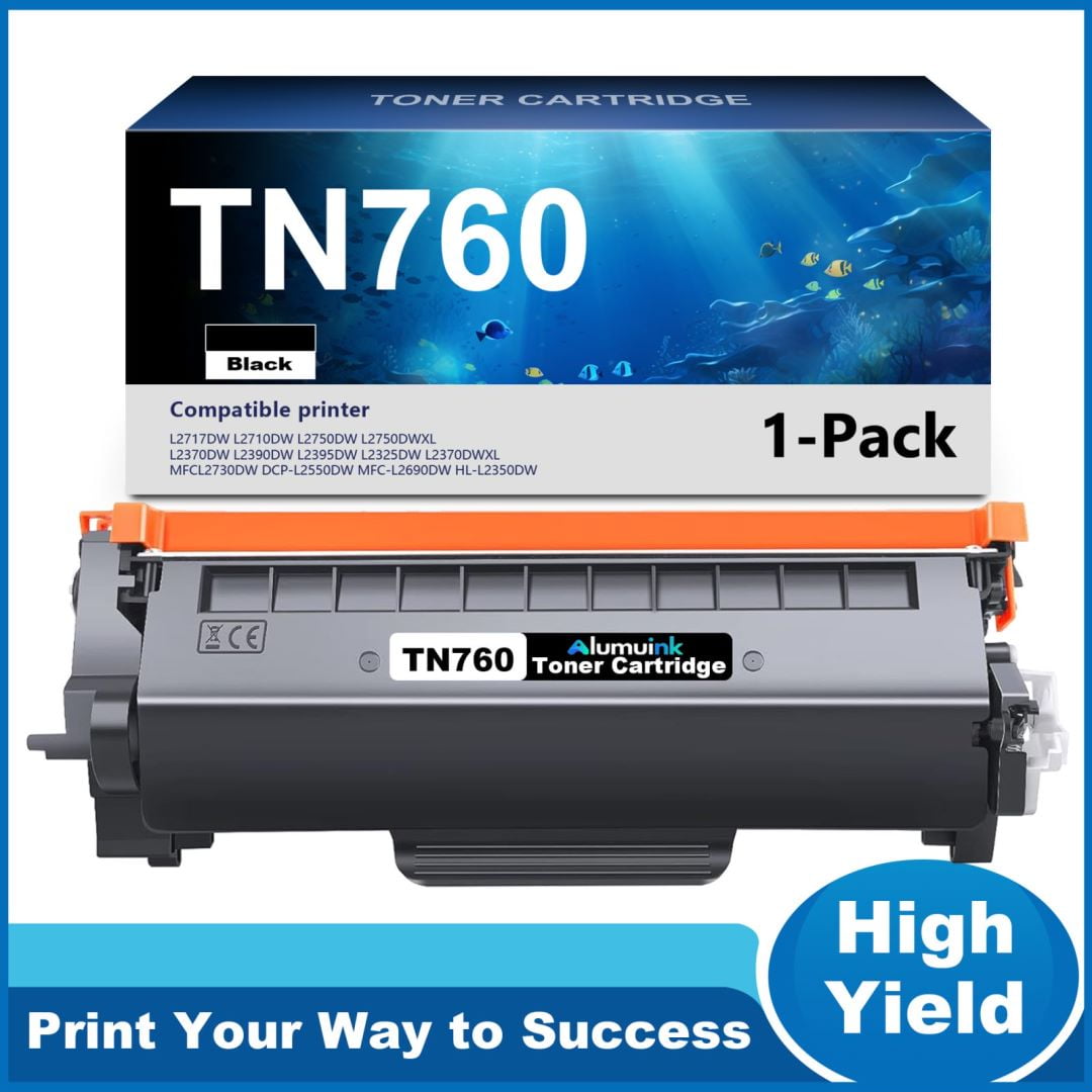 TN760 Toner Cartridge 1 Pack Black Replacement for Brother MFCL2730DW