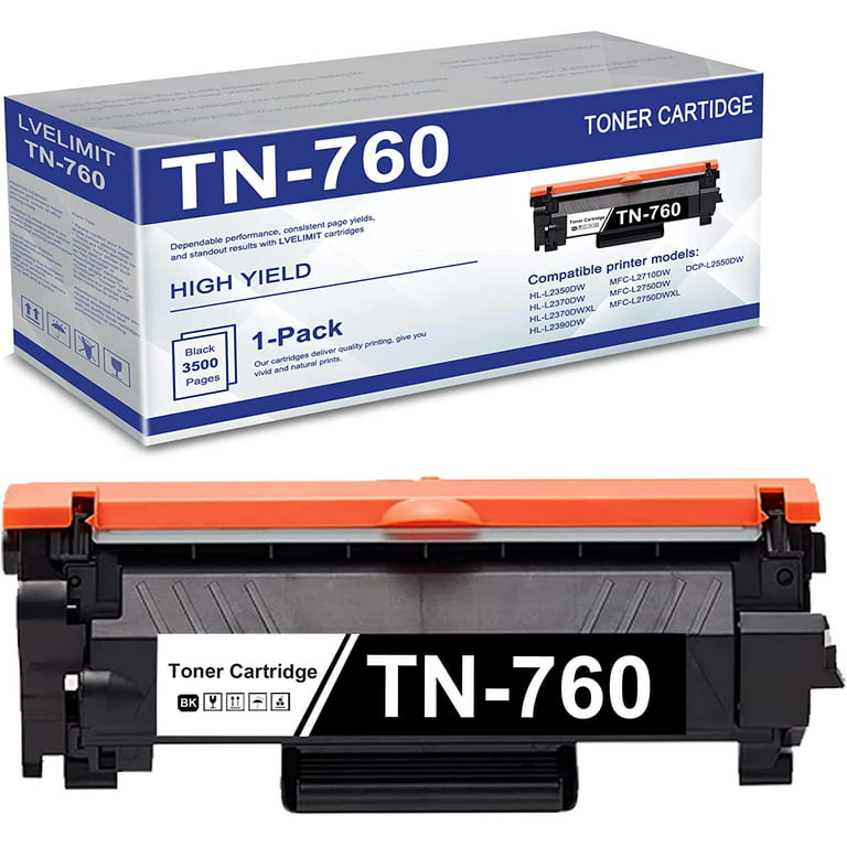 TN760 Toner Cartridge Black High Yield Replacement for Brother HL-L2395DW  L2390DW MFC-L2750DW MFC-L2710DW DCP-L2550DW Printer