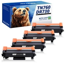 TN760 Toner Cartridge Replacement for Brother TN760 TN-760 TN730 to Use with HL-L2350DW HL-L2395DW HL-L2390DW HL-L2370DW MFC-L2750DW MFC-L2710DW DCP-L2550DW (Black,4 Pack)