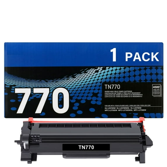 TN770 High Yield Compatible Toner Cartridge Replacement for Brother TN-770 TN760 Black Toner Cartridge for HL-L2370DW HL-L2370DWXL MFC-L2750DW MFC-L2750DWXL Printer (Black, 1 Pack)