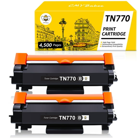 TN770 TN-770 TN 770 Super High-Yield Toner Cartridge Black Replacement for Brother HL-L2370DW HL-L2350DW HL-L2390DW MFC-L2750DW MFC-L2710DW Printer Toner(2 Black)